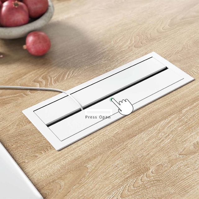 Office Room Wire Management Aluminum Alloy Integrated Perforated Double-sided Cover Wire Box